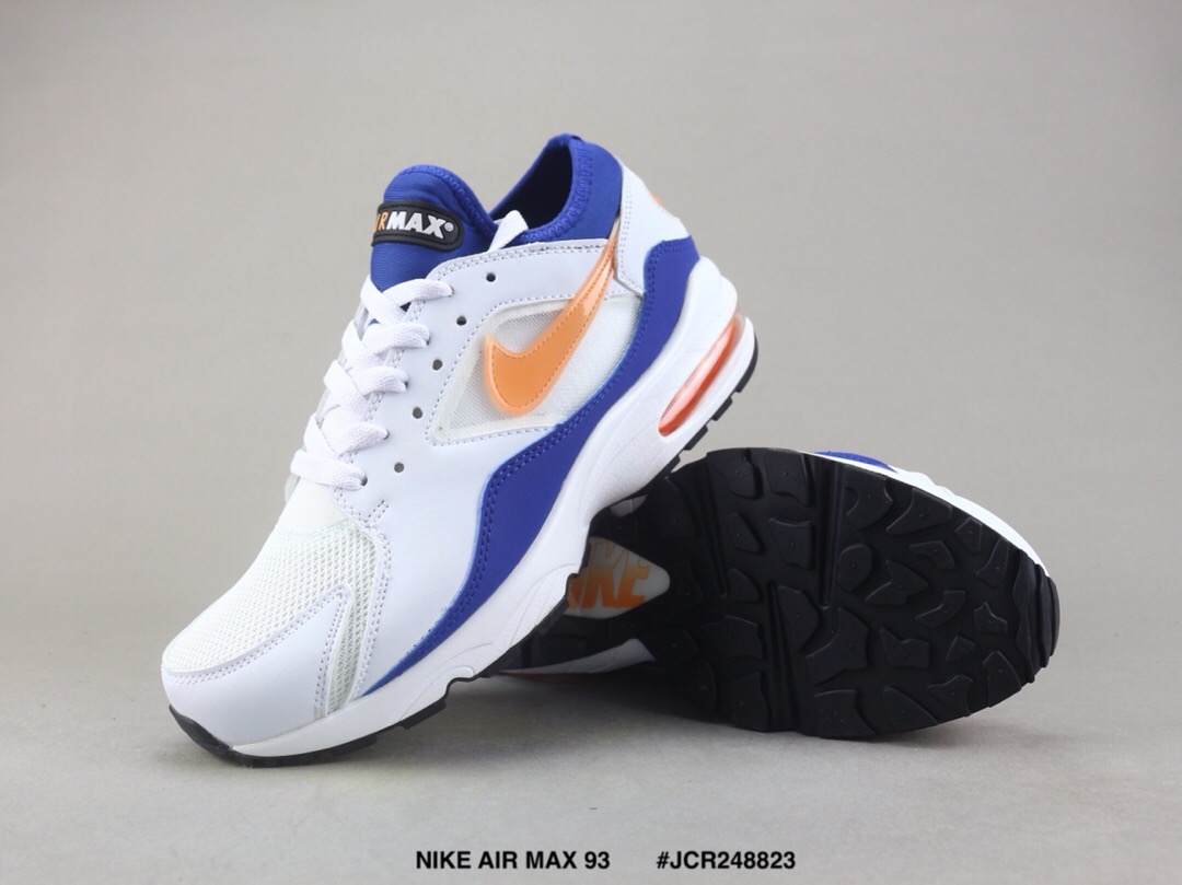Nike Air Max 93 White Blue Orange Shoes - Click Image to Close